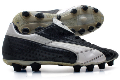 King SL FG Football Boots Black/White/Gold