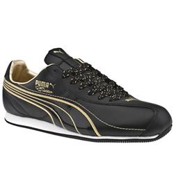 Male Puma Esito Leather Upper Fashion Trainers in Black, White