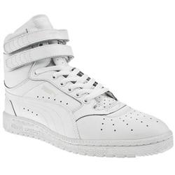 Male Sky Ii Hi Leather Upper Fashion Trainers in White