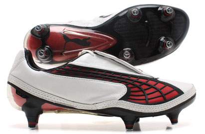 Puma V1-10 SG K-Leather Football Boots White/Red/Black