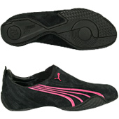 Womens Asana Nubuc Slip On Trainer - Black/Purple.