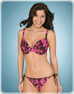 Pureda Fuschia Fern plunge bikini