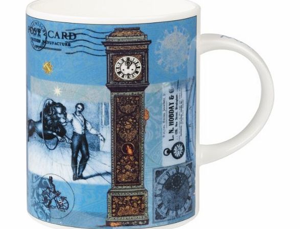 Queens Linda Edwards Old Street Collection Grandfather Clock Fine Bone China Milan Shaped Mug, Multi-Coloured