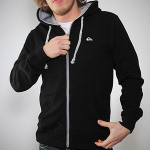 Contrast Zip hoody - Black