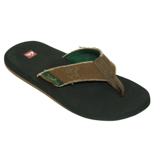 Mens Quiksilver Abyss Flip Flops. Light Chocolate