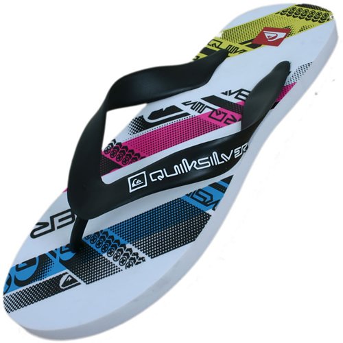 Mens Quiksilver Typo Flip Flops White