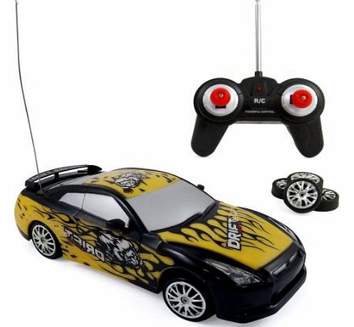 RC Sports Car Super Fast Drift Champion R/C Sports Car Remote Control Drifting Race Car 1:24 + Headlights, Backlights, Side Lights + 2 Sets Of Tires