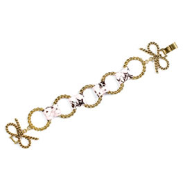 Rachel Leigh Olivia Link Bracelet with Pink