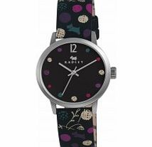 Radley Ladies Black Dotty Dog Leather Strap Watch