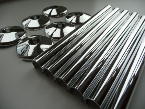 6 x 15mm Radsnaps and Collars CHROME -Free P & P