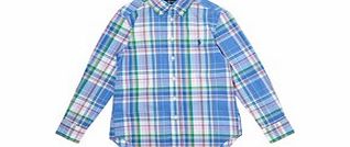 Blue checked cotton shirt S-L