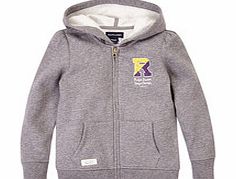 Girls 5-6yrs grey cotton rich hoodie