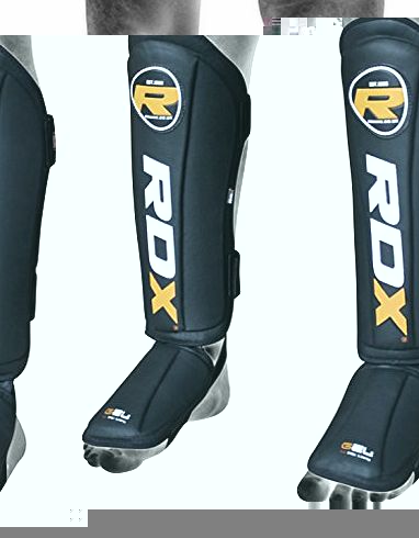 Authentic RDX Gel Shin Instep Foot Pads MMA Leg Kick Guards Muay Thai Boxing Training THR