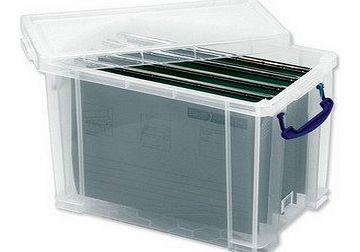 Filing Box Plastic with 10 suspension files A4 19 Litre W290xD255xH395mm Ref 19C&10susp