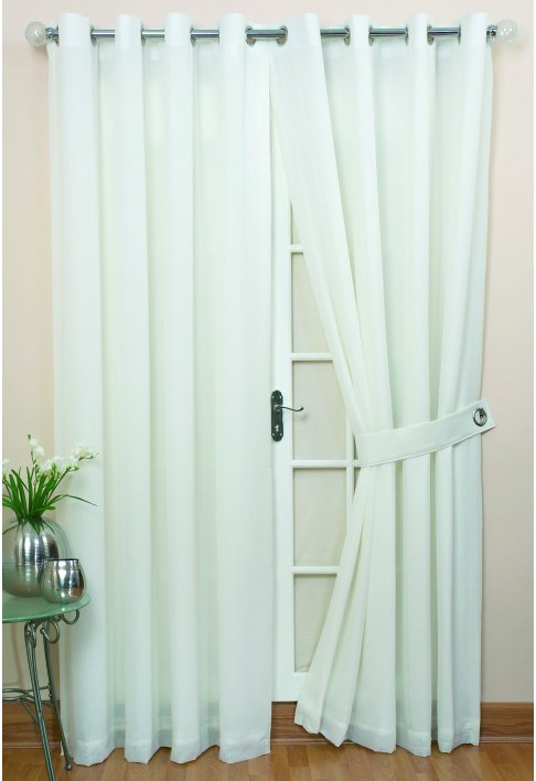 Rio Natural Lined Eyelet Curtains