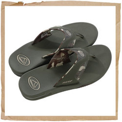 Fanning Solid Flip Flop Green Camo