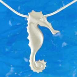 Diamond Eye Seahorse on Snake Chain