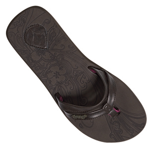 Ladies Reef B-Lish Flip Flops. Brown Pink