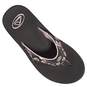 Ladies Reef Fanning Flip Flop. Brown Pink