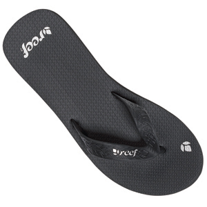 Ladies Reef Rbbr Flip Flops. Black