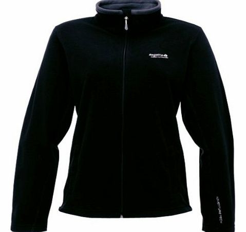 LADIES REGATTA FULL ZIP ANTI-PILL FLEECE JACKET SIZES 10-26 (10, Black)