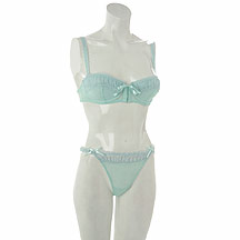 Aqua frill trim bra