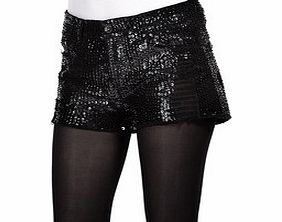 Prayer jet black sequin shorts