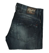 Dark Denim (Skar) Straight Leg Jeans -