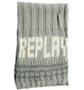 Grey Chunky Ribbed Scarf