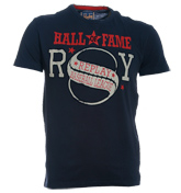 Navy T-Shirt with Printed Design