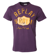 Purple T-Shirt with Printed Logo