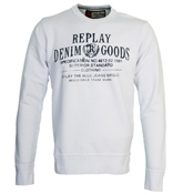 White Sweatshirt with Printed Design