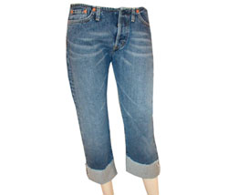 Womens Crop turn-up jean