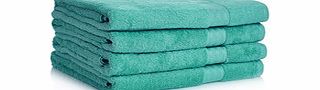 Four jade pure cotton bath sheets