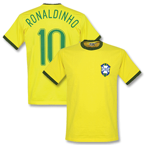 1970 Brazil Retro Shirt + Ronaldinho 10