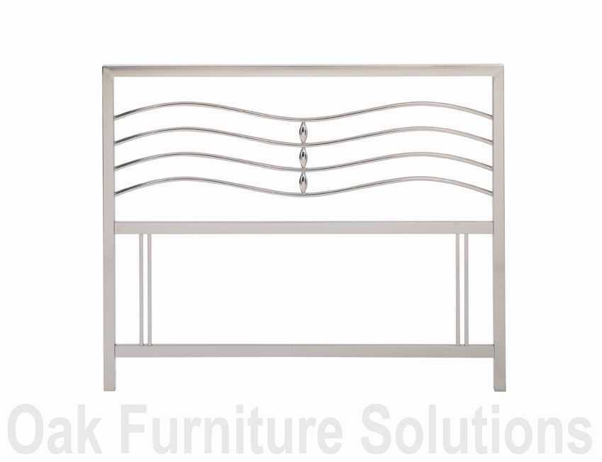 Satin Nickel Headboard - 135cm - Double &