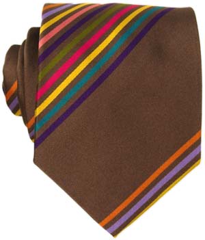 Grey Rainbow Stripe Tie by