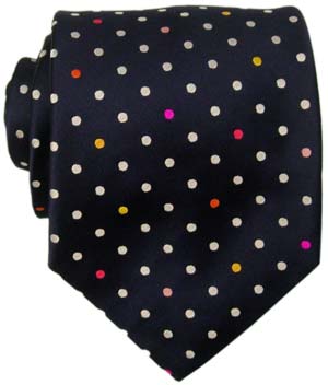 Navy Rainbow Spot Tie by