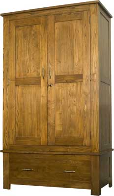 DOUBLE WARDROBE AND DRAWER DARK WOOD