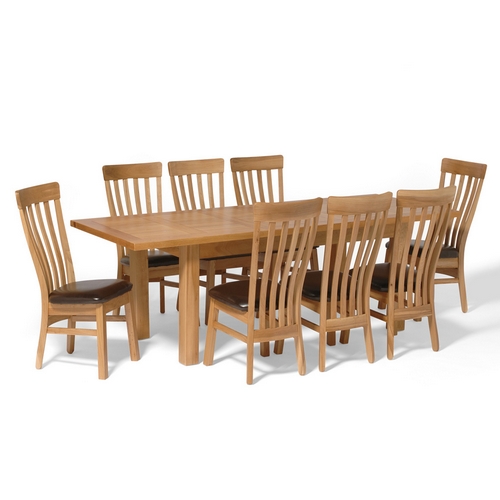 Oak Large Dining Set with 8 Classic Oak