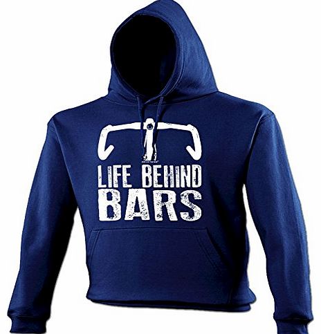 LIFE BEHIND BARS - CYCLING - RIDE LIKE THE WIND (XL - NAVY) NEW PREMIUM HOODIE - slogan funny clothing joke novelty vintage retro top mens ladies girl boy sweatshirt men women hoody hoodies fashion ur