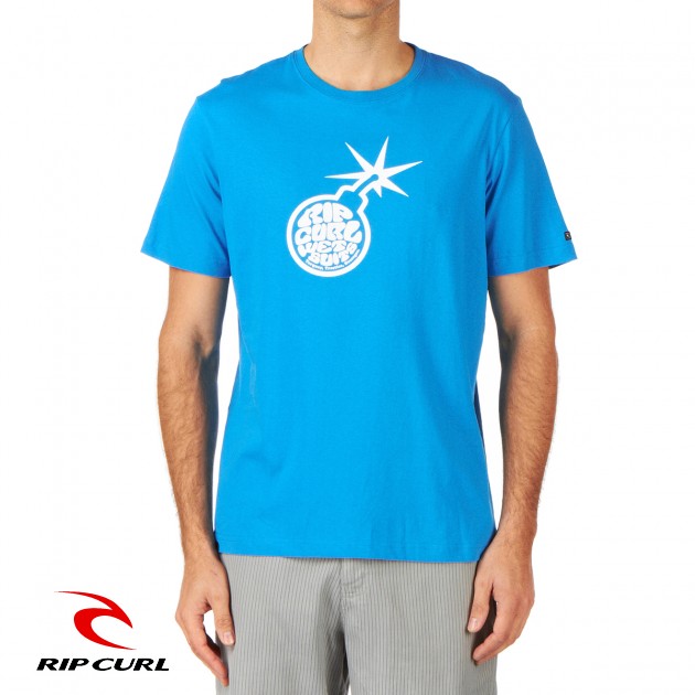 Mens Rip Curl Bomb SS T-Shirt - Dresden Blue