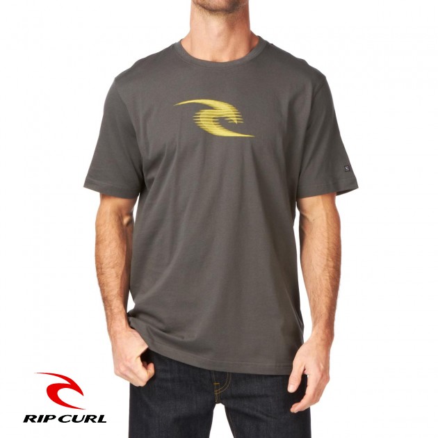 Mens Rip Curl Icon Sonar T-Shirt - Charcoal Grey