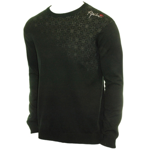 Mens Ripcurl Kalmar Crew Sweated Knit. Black.