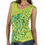 Womens Tribal Sleeveless T-Shirt Green Glow