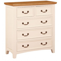 Cream & Oak 2 Plus 3 Drawer Chest