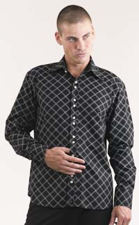 bias check long sleeve shirt