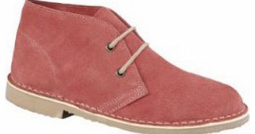 Ladies Red 2 Eyelet Suede Desert Boot L777RS UK 4