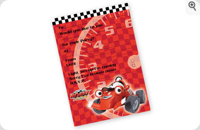 the Racing Car Invitation Pad - 20 invites