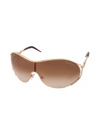 Achille - Swarovski Crystal Serpent Aviator Shield Sunglasses